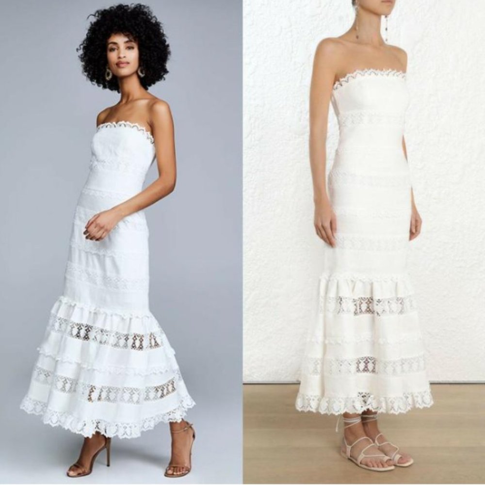 Zimmermann Wayfarer Linen Strapless Dress